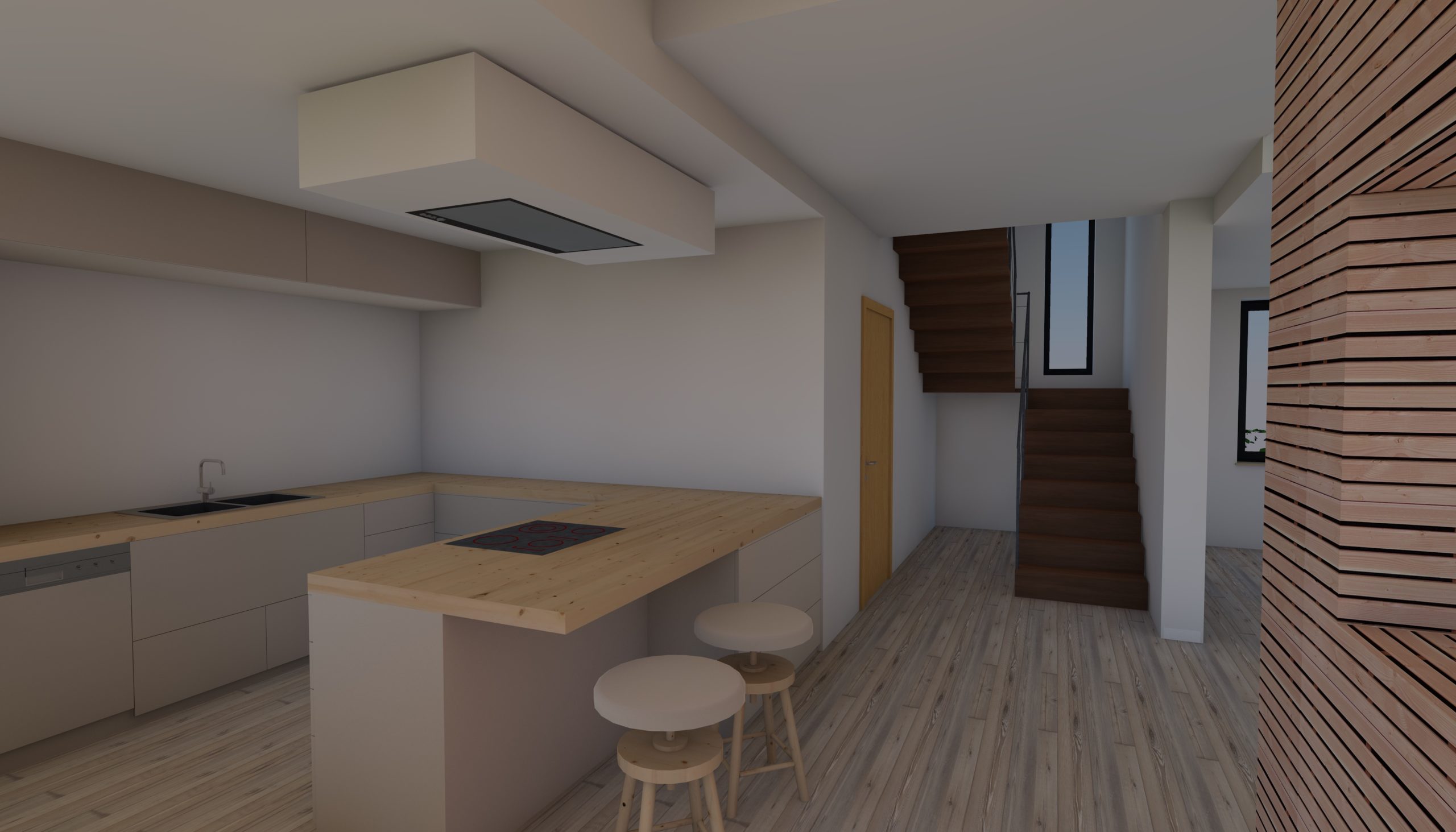 11 - cuisine vers escalier
